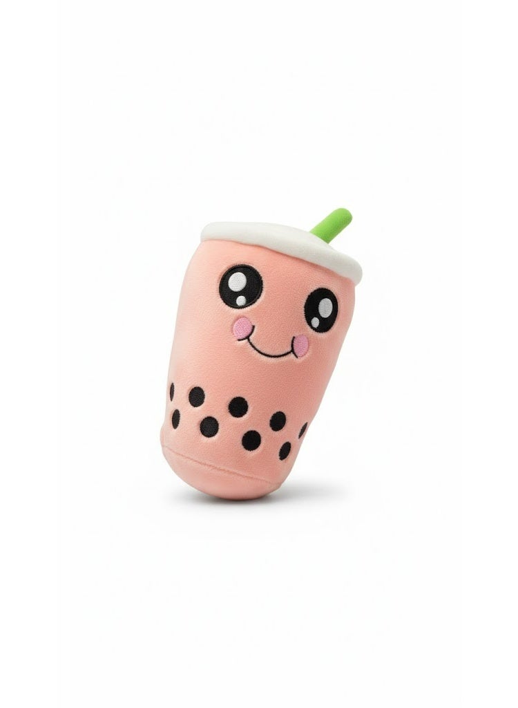 Boba Cup Plush Toy for Pets, Cute Bubble Tea Dog Toy, Pink